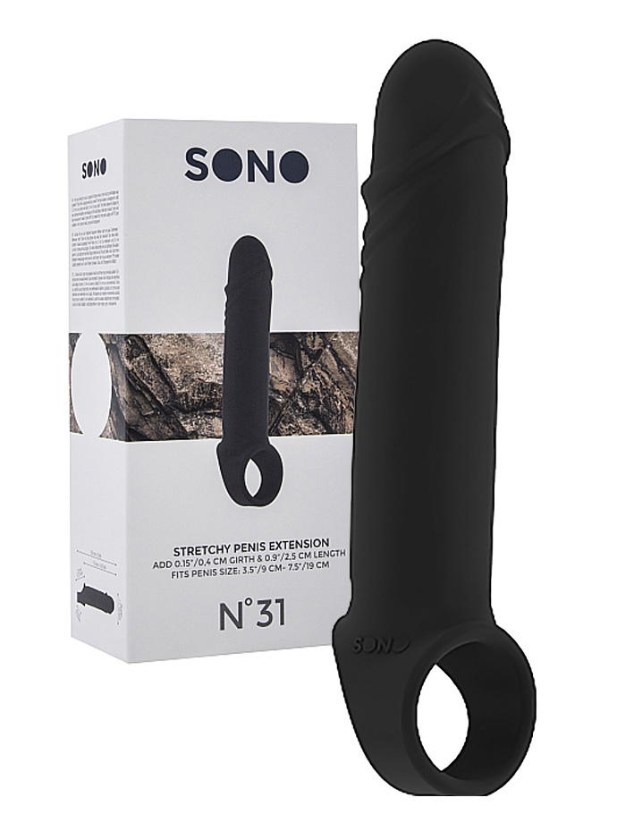 Dehnbarer Penis Vergrößerungs-Sleeve schwarz - SONO No.31