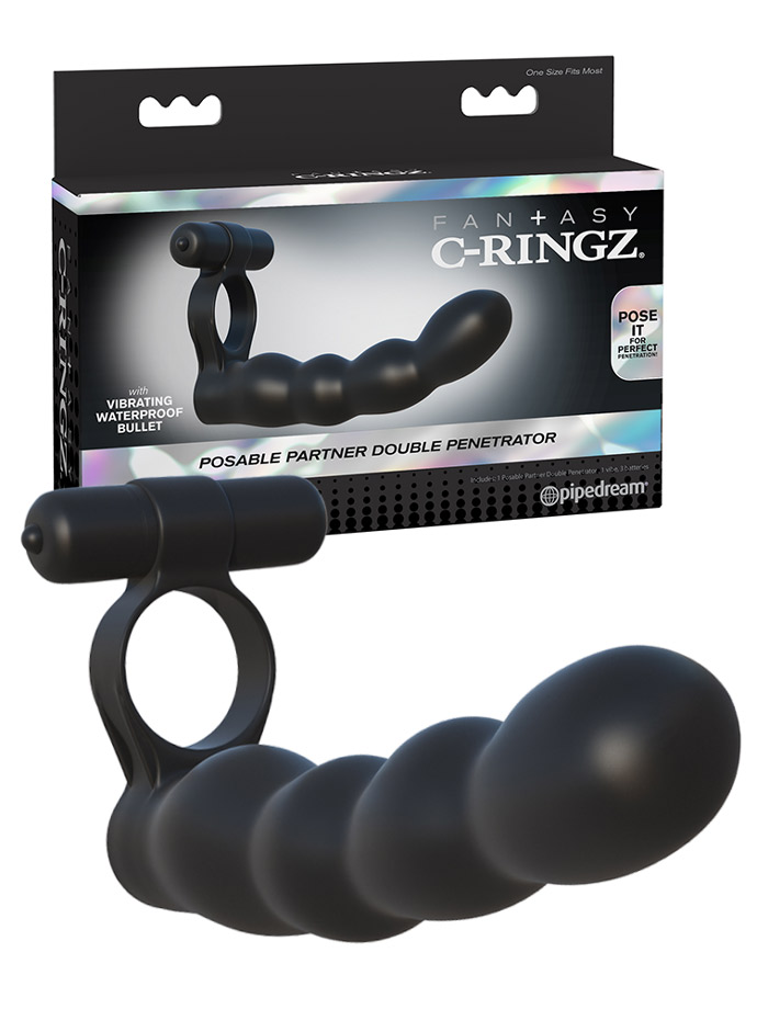 Fantasy C-Ringz - Posable Partner Double Penetrator Black