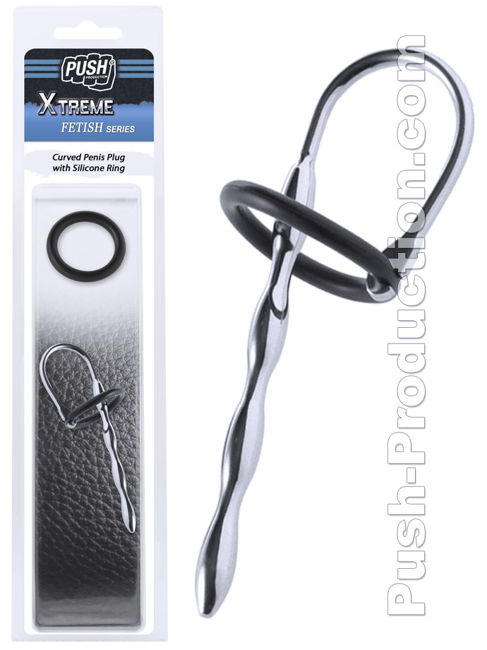 Push Xtreme Fetish - Curved Penis Plug with Silicone Ring