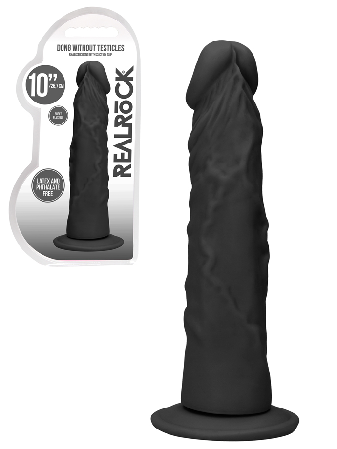 RealRock - Dildo senza testicoli da 26 cm - nero